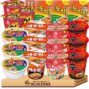 소컵 세트(진라면 매운+신라면+육개장사발면+미니왕뚜껑+도시락+열라면), 1박스