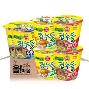 오뚜기 컵라면 컵누들 3종 기획세트 11호(참깨라면2+매콤한맛2+우동맛2), 6개