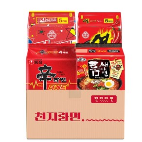 더레드 맵부심 라면 오뚜기 농심 팔도 4종 19개입 (열랴면5, 신라면더레드4, 틈새라면5, 진랴면5)