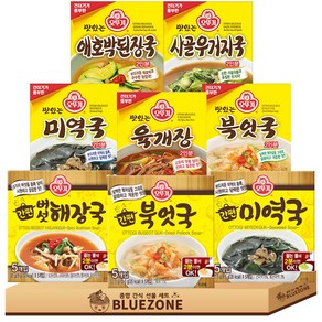 오뚜기 간편 즉석 블럭국 8종(맛있는 육개장+맛있는 북어국+맛있는 미역국+맛있는 애호박된장국+맛있는 사골우거지국)+블럭국(미역+북엇국+버섯해장국), 34ml, 1개