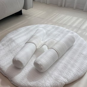 [남달라] 아기 꿀잠 바디필로우 원기둥필로우 아기 뒤집기 방지(COOL 냉감소재 순면누빔 커버분리) 국내생산 국내제조 KC인증, 냉감세트, 화이트(냉감)