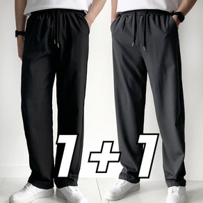 핏노블 1+1 남자 여름 바지 작업복 일자 쿨 트레이닝 팬츠