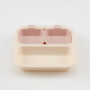 네스틱 미니플레이트 유아식판 3p, 바닐라핑크, 플레이트 + 스몰볼 2p, 1세트