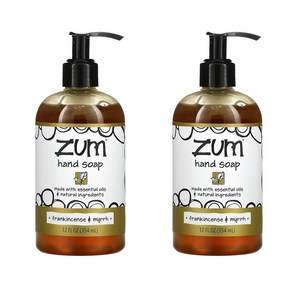줌 유향 앤 몰약 핸드워시 354ml 2팩 ZUM Frankincense & Myrrh Hand Soap, 12 FZ