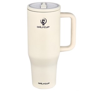 온리컵 스트로우 차량용 빨대용 고진공 대용량 텀블러, 베이지, 1000ml, 1L, 1개