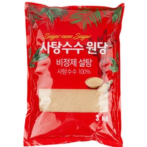 달곰 사탕수수 비정제 원당 설탕, 3kg, 1개