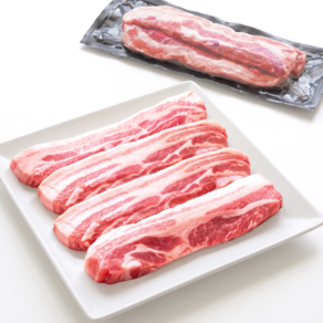 온푸드 갈빗대 80%이상 선별한 듀록 삼겹살 12mm 구이용 (진공포장), 500g, 2개