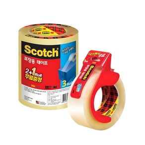 스카치 포장 박스 테이프 48mm x 25m 3625V 2+1 + 48mm x 100m 3615 + 디스펜서