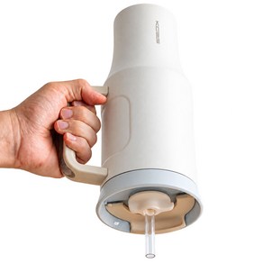 코지스 대용량 손잡이 스텐리스 차량용 캠핑용 보온 보냉 텀블러, 아이보리, 946ml, 1개