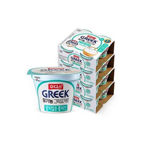 후디스 유기농 그릭요거트 달지않은 플레인, 80g, 16개