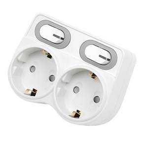 에코파워탭 국내 제조 LED 절전형 L자형 멀티탭 2구 EPM-402L