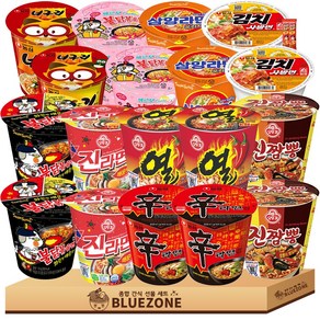 매운맛 소컵라면 불닭2개 까르보붉닭2개 삼양라면2개 신라면2개 얼큰너구리2개 진라면매운2개 열라면2개 진짬뽕2개 왕뚜껑2개 라면스틱2개, 1박스