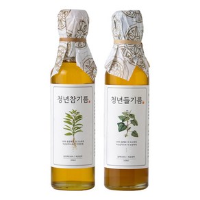 저온압착 청년참기름+청년들기름 세트, 180ml, 1개