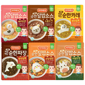 아이배냇 베베 처음먹는 순한덮밥소스 6종 12개세트+뽀로로 키즈밴드, 50g, 1세트