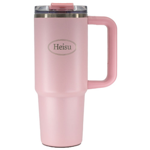 헤이수 스텐 대용량 텀블러 빨대 손잡이, 핑크, 900ml, 1개