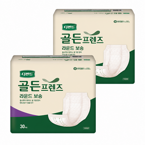 디펜드 골든프렌즈 라운드형 보송패드 남녀공용 성인기저귀 30PX2팩, FREE(onesize), 30개입, 2개