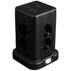 지클릭커 타워 8구 고용량 4000W USB 멀티탭 NP708PD 블랙