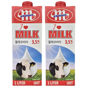 믈레코비타 3.5% 멸균우유, 1L, 2개