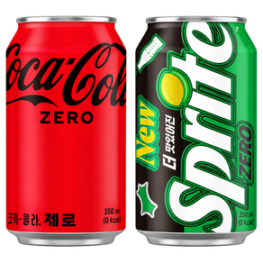 [본사직영] 코카콜라 제로 350ml CAN (24입) + 스프라이트 제로 350CAN X24, 48개