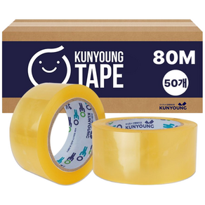 건영 박스테이프 48mm x 80M 더블경포장 투명, 50개