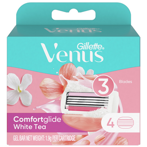 Gillette 吉列 Venus 維納斯 Comfort Glide White Tea 女性用除毛刀片, 1個, 4入