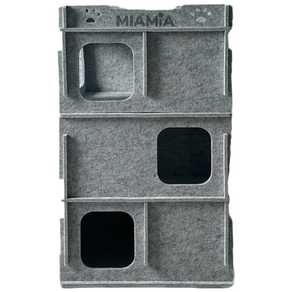 MIAMIA 미로 4층 팰트 터널 고양이 숨숨집 대형 장난감, 마블그레이, 1개