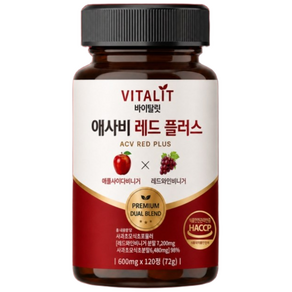 바이탈릿 레드와인 비니거 애사비 애플사이다 식초 HACCP 제조 시설, 120정, 4개