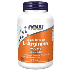 NOW Foods Double Strength L-Arginine胺基酸錠, 120錠, 1罐