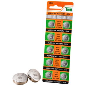 LR1130 알카라인 AG10 389A CX189 호환, 1개, 10개입