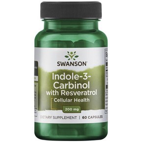 스완슨 인돌-3-카비놀 레스베라트롤 200mg 캡슐, 1개, 60정