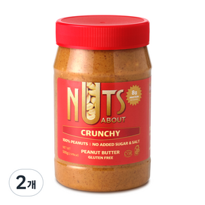 넛츠어바웃 100% 땅콩버터 크런치, 500g, 2개