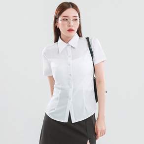 엘쏘 여성용 카라 슬림 라인 버튼 반팔 셔츠 남방