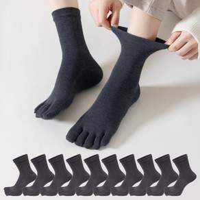 두발로 여성용 럭셔리 중목 발가락 양말 10켤레