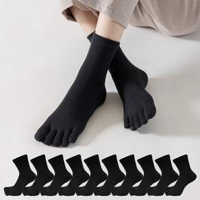 두발로 여성용 럭셔리 중목 발가락 양말 10켤레