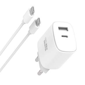 스마텍 GAN PD 25W 고속충전 2포트 충전기 + C타입 케이블 세트 STQC-GD25 CT