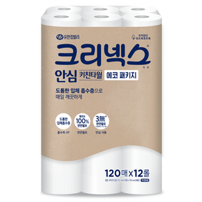 크리넥스 안심 천연펄프 키친타월 에코 패키지