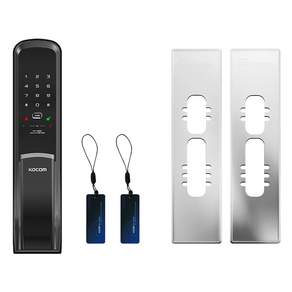 코콤 손잡이 있음 푸시풀 디지털 번호 도어락 KDL-U8900S + 카드 + 보강판 세트