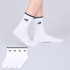 뉴발란스 여성용 탑포인트 컬러로고 중목 양말 4켤레