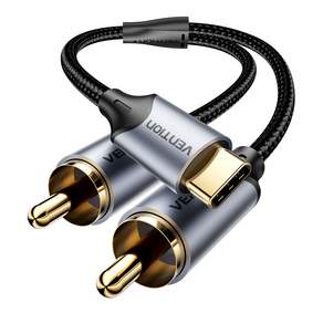 벤션 울트라 직조 DAC C타입 to 2RCA 오디오 케이블 3m