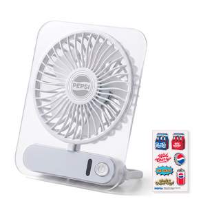 펩시 스퀘어 초슬림 접이식 저소음 BLDC 대용량 배터리 휴대용 탁상용 선풍기 30mm + DIY 스티커 세트