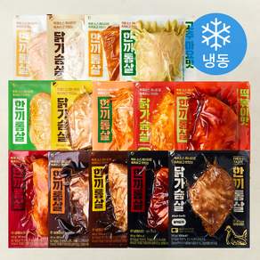 한끼통살 통살 소스 닭가슴살 14종 세트 (냉동)