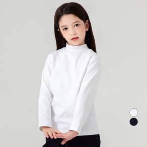 롤리트리 아동용 기모 도톰 하이넥 티셔츠
