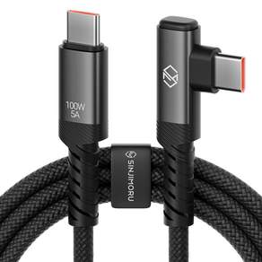 신지모루 단선 방지 C타입-C타입 L자형 앵글 우븐 패브릭 100W PD 초고속 충전 케이블