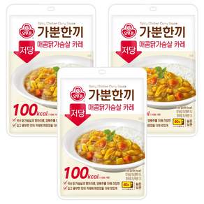 오뚜기 가뿐한끼 저당 매콤닭가슴살 카레, 130g, 3개