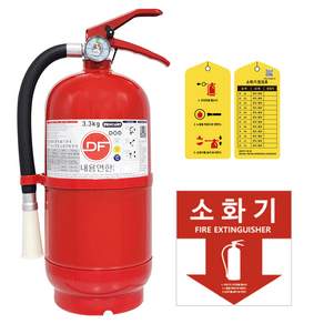 대동소방 국내산 ABC분말소화기 3.3kg + 스티커 + 점검표 세트