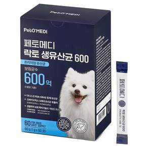 페토메디 강아지 락토 생유산균 600 영양제 60포