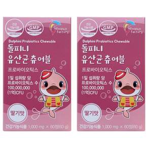 엔돌핀팩토리 돌피니 유산균 츄어블 딸기맛 60g