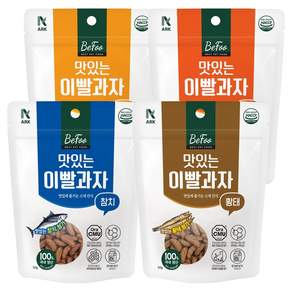 베푸 고양이 맛있는 이빨과자 간식 4종 세트, 치킨, 황태, 치즈, 참치, 1세트, 50g