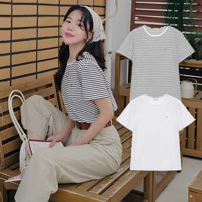 마인드브릿지 여성용 라운드넥 티셔츠 2종 세트 M1TS32A1