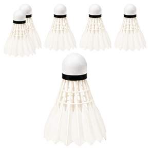플레이픽 레저용 거위털 셔틀콕, White, 6개입, 1세트